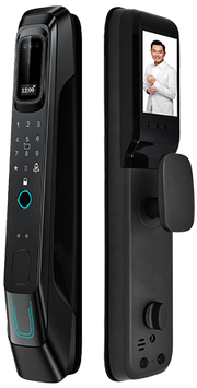 Hasanat Essentials Smart Lock Cat Eye Viewer Model - CLP-LK-1702 | Black | 24*240mm | Fingerprint & Camera