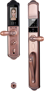 Hasanat Essentials Smart Lock Cat Eye Viewer Model - CLP-LK-702 | Red Bronze | 24*240mm | Camera & Fingerprint Access