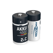 ANSMANN Rechargeable C Batteries 4500mAh maxE ready2use NiMH Professional C Battery pre-charged Power Accu for flashlight etc. (2-Pack)