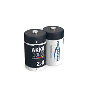Ansmann 5030642 ANSMANN Rechargeable D Batteries 10.000mAh maxE ready2use NiMH Professional D Battery pre-charged Power Accu for flashlight (2-Pack)