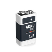 ANSMANN 9V Rechargeable Batteries 300mAh pre-Charged Low Self-Discharge (LSD) NiMH 9 Volt Battery 9V Battery (1-Pack)