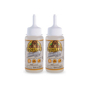 Gorilla Glue Clear, Non-Foaming, Water Resistant, Indoor & Outdoor, Versatile Bonding Usage, Easy Application Nozzle, 3.75oz/110ml Bottle, (Pack of 2)