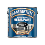 Hammerite Direct to Rust Metal Paint - Smooth Black Finish 2.5L