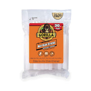Gorilla Hot Glue Sticks, Full Size, 4" Long x .43" Diameter, 30 Count, Clear, (Pack of 1)