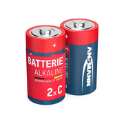 ANSMANN C Size Batteries [Pack of 2] Long Lasting Alkaline Disposable C Type Battery For Flashlight, Operating Machines, Toys, LED Torch Lights