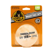 Gorilla Tough & Clear Double Sided Adhesive Mounting Tape, Extra Large, 1" x 150", Clear, (Pack of 1)