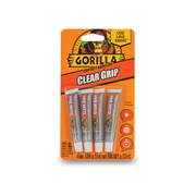 Gorilla Clear Grip Contact Adhesive Minis, Waterproof, Four .2 Ounce Tubes, Clear, (Pack Of 1)
