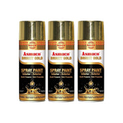 Asmaco Spry Paint Bright Gold 400 Ml Eco Fill, Pack Of Three, Multi Purpose Interior Exterior Quick Drying Acrylic Paint