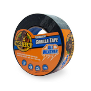 Gorilla All Weather Outdoor Waterproof Duct Tape, UV and Temperature Resistant, 1.88" x 25 yd, Black, (Pack of 1)