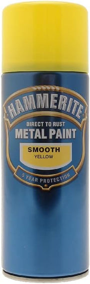 Hammerite Aerosol Spray Paint Smooth Yellow 400Ml