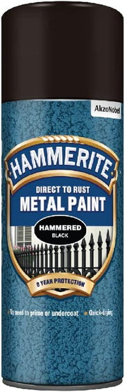 Hammerite Aerosol Spray Paint Hammered Black 400Ml