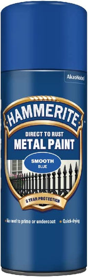 Hammerite 5092970 Direct To Rust Metal Paint Aerosol Smooth Blue Finish 400ml