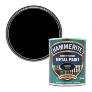 Hammerite 5092829 Satin Metal Paint, Black, 750ml