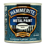 Hammerite Direct to Rust Metal Paint - Hammered White Finish 250ML