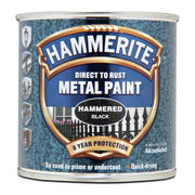 Hammerite Direct To Rust Metal Paint - Hammered Black Finish 250ml
